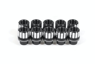 BMR Lug Nut Kit 14mm x 1.50 RH Conical 12-pt Aluminum (Set of 10) - Black Anodized