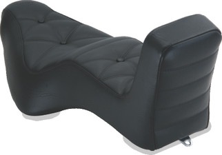 Mustang 08-21 HD Electra Glide,Rd Glide,Rd King,Str Glide Driver Backrest - Black w/ Red Stitching