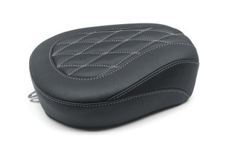 Mustang 08-21 Harley Wide Tripper FL Touring Passenger Seat w/Grey Diamond Stitch - Black