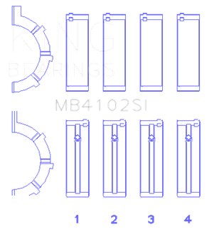 King Engine Bearings Chrysler 226 (3.7L) (Size +0.25mm) Main Bearing Set