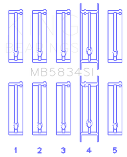 King Engine Bearings Chevrolet 121Ci/Ln2 134Ci Housing Bore +.002 (Size +0.75mm) Main Bearing Set