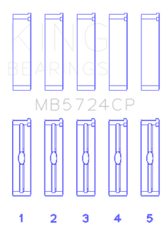 King Engine Bearings General Motors Duramax Diesel (Size +0.50mm) Main Bearing Set