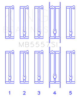 King Engine Bearings Chevrolet 121Ci/Ln2 134Ci (Size +0.75mm) Main Bearing Set
