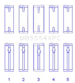 King Engine Bearings Toyota 3Sgte/16V 2.0L (Size +0.75mm) Main Bearing Set