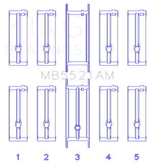 King Engine Bearings Chrysler 2.2 (Size +0.50mm) Main Bearing Set