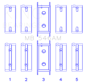 King Engine Bearings Mitsubishi G25B/4G54/4G53 (Size +0.25mm) Main Bearing Set