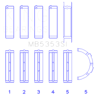 King Engine Bearings Ford 281 4.6L Sohc 16V (Size +0.75mm) Main Bearing Set