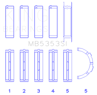 King Engine Bearings Ford 281 4.6L Sohc 16V (Size +0.50mm) Main Bearing Set