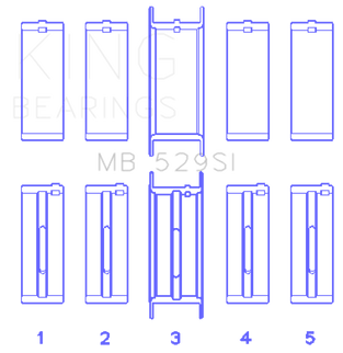 King Engine Bearings Ford V8 221 (Size STDX) Main Bearing Set