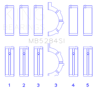 King Engine Bearings Chrysler/Jeep 287Ci 4.7L (Size +0.75mm) Main Bearing Set