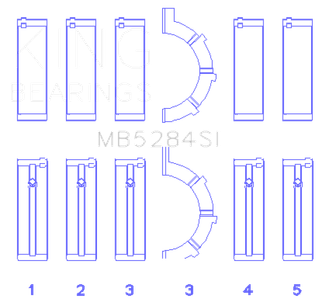 King Engine Bearings Chrysler/Jeep 287Ci 4.7L (Size +0.50mm) Main Bearing Set