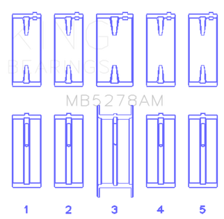 King Engine Bearings Ford 140Ci /2.3Liter/L4 (Size +0.75mm) Main Bearing Set