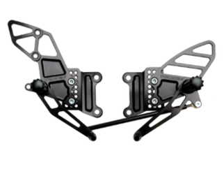 Vortex Racing 07-08 Kawasaki ZX600 Ninja ZX-6R,05-06 ZX600 Ninja ZX-6RR Adjustable Rearsets- Black