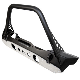 Artec Industries Jeep JK Powder Coat Nighthawk Mid-Tube Stinger Front Bumper w/Skid Black Pwdr Coat