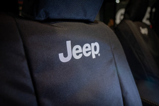 Covercraft 13-18 Jeep Wrangler JK 2dr 2nd Row Bench Endura Jeep Logo SeatSaver 2nd Row Seat Covers