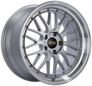 BBS LM 20x8.5 5x114.3 ET30 PFS Diamond Silver Center Diamond Cut Lip Wheel -82mm PFS/Clip Required