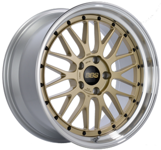 BBS LM 19x9 5x114.3 ET38 PFS Gold Center Diamond Cut Lip Wheel - 82mm PFS/Clip Required