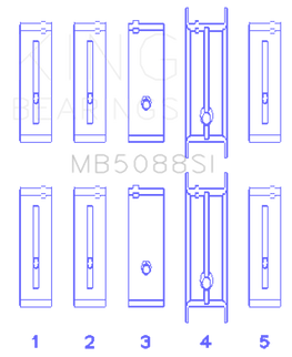 King Engine Bearings Chevrolet/Isuzu Ohv Ln2 (Size +0.25mm) Main Bearing Set