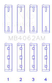 King Engine Bearings Honda/Acura C32A1/C32A6/C35A1 (Size +0.75mm) Main Bearing Set