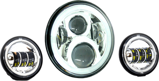 7" Led Hdlgt Kit Chr Halo W/ Mnt Adapter