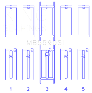 King Engine Bearings General Motors L40/Ld2/Lf0 2.3L (Size +0.25mm) Main Bearing Set