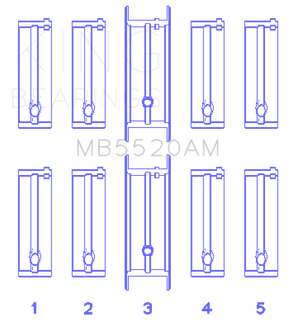 King Engine Bearings Opel C20Xe/X18Xe/X22Xe (Size +0.50mm) Main Bearing Set