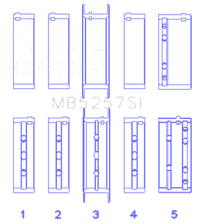 King Engine Bearings General Motors 379/V8 Ohv (Size +0.50mm) Main Bearing Set