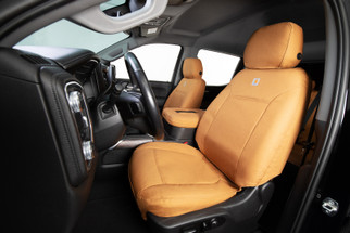 Covercraft 14-18 Chevrolet Silverado Carhartt PrecisionFit Custom Front Row Seat Covers - Brown