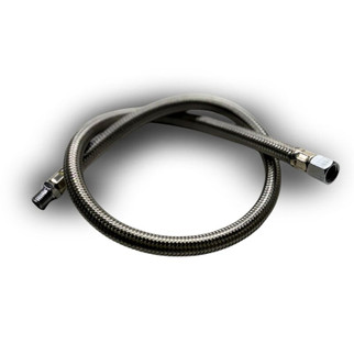 Kleinn 28In Stainless Steel Braided Leader Hose Extension - 1/4In F NPT Inlet/ 1/4In M NPT Outlet