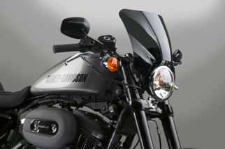 National Cycle Fits 52-56 mm. O.D. Mohawk Black Hardware/Straight Bracket/Windshield-Dark Tint