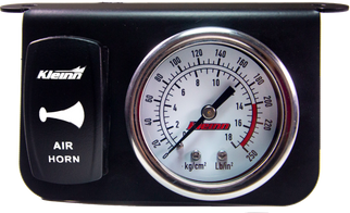 Kleinn Panel Mounted 160 PSI Gauge w/ an Illuminated WHITE Momentary Rocker Switch