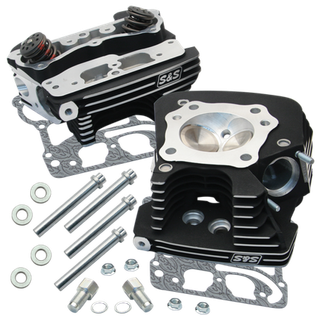 S&S Cycle 99-05 BT Super Stock 89cc Cylinder Head Kit - Black Wrinkle
