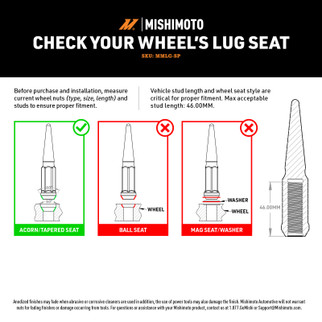 Mishimoto Steel Spiked Lug Nuts M12x1.5 20pc Set - Gold
