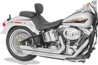 Mustang 06-17 Harley Softail Wide Tire(200mm)Wide Tripper Solo Seat w/Driver Backrest - Black