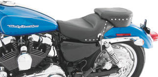 Mustang 04-21 Harley Sportster 3.3 GAL Standard Touring Solo Seat w/Studs - Black