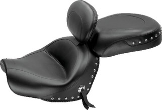 Mustang 09-17 Yamaha V-Star 950, 950 Tourer Std Touring 2PC Seat w/Driver Backrest Studs - Black