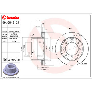 Brembo 07-17 Lexus LS460 Rear UV Coated Rotor