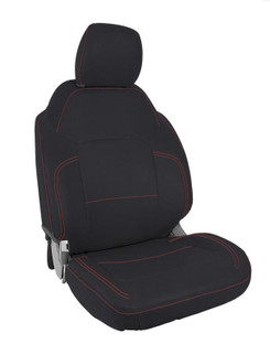 PRP 2021+ Ford Bronco 2 Door Front Seat Covers (Pair) - Black w/ Red Stitching