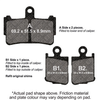 EBC 10-14 Honda VFR 1200 F (Manual Gearbox Model) Front Left/Right Sintered HH Brake Pads