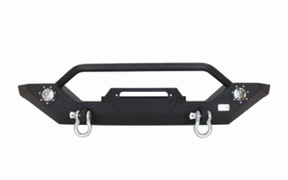Fishbone Offroad 87-06 Jeep TJ/YJ Wrangler TJ/YJ Steel Front Bumper W/LEDs - Blk Textured Pawdercoat
