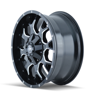 Mayhem 8015 Warrior 18x9 / 6x120 BP / 18mm Offset / 78.1mm Hub Black w/ Milled Spokes Wheel