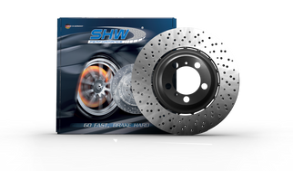SHW 03-08 Lamborghini Gallardo 5.0L Right Rear Cross-Drilled Lightweight Brake Rotor (400615602C)