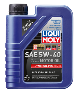 LIQUI MOLY 1L Synthoil Premium Motor Oil SAE 5W40