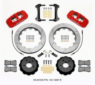 Wilwood AERO6 Front Hat Kit 15.00 Red 15-23 Mustang w/Lines