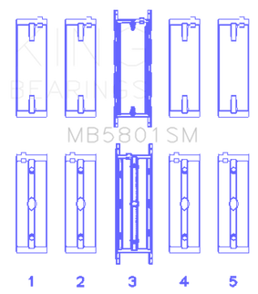 King Engine Bearings BMW N63/S63 Crankshaft Main Bearing Set - Size +0.25mm