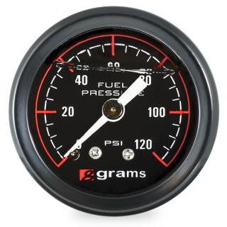 Grams Performance Universal 0-120 PSI Fuel Pressure Gauge - White Face