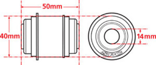 SPC Performance Flex Joint xAxis BUILDER SERIES 14mm ID X 40mm OD X 50mm Width