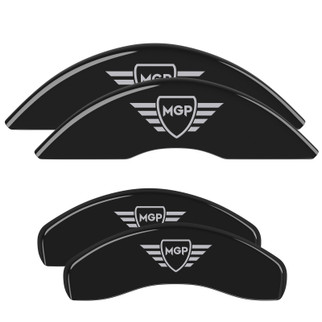 MGP 4 Caliper Covers Engraved Front & Rear MGP Black Finish Silver Char 1988 Chevrolet Corvette
