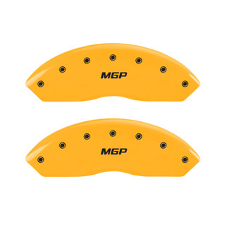 MGP 4 Caliper Covers Engraved Front & Rear MGP Yellow Finish Black Char 1988 Chevrolet Corvette