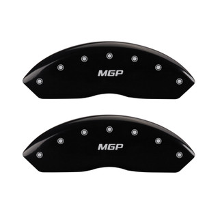 MGP 4 Caliper Covers Engraved Front & Rear MGP Black Finish Silver Char 2017 Toyota Corolla IM